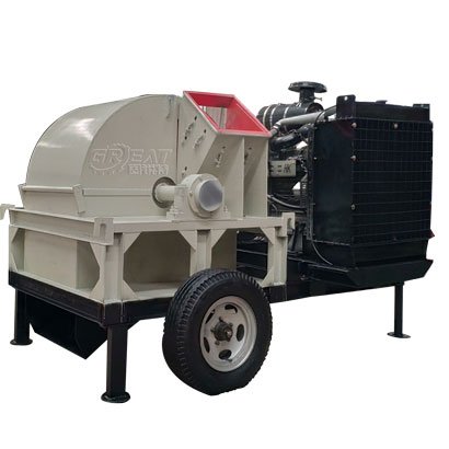 大型移动柴油动力木屑机