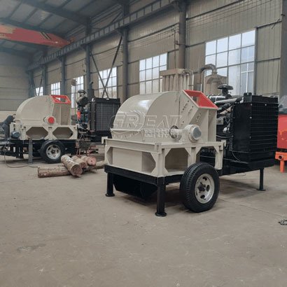 大型移动柴油动力木屑机