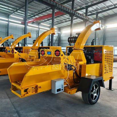 链板进料树枝木材粉碎机