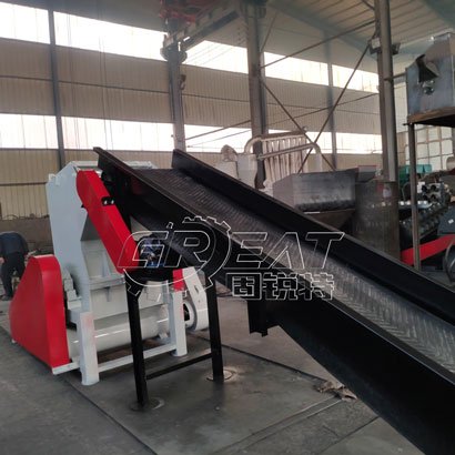输送带送料编织袋粉碎机